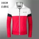 tommy hilfiger veste hiver zip 1663 blanc rouge